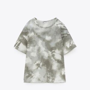 Zara Printed Gray Tie-Dye T-Shirt Size Small - NWT